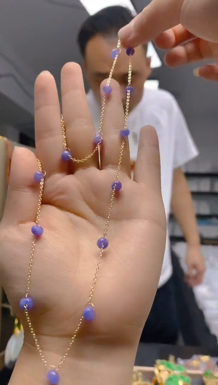 【闪购商品】翡翠耳饰合金066翡翠锁骨链