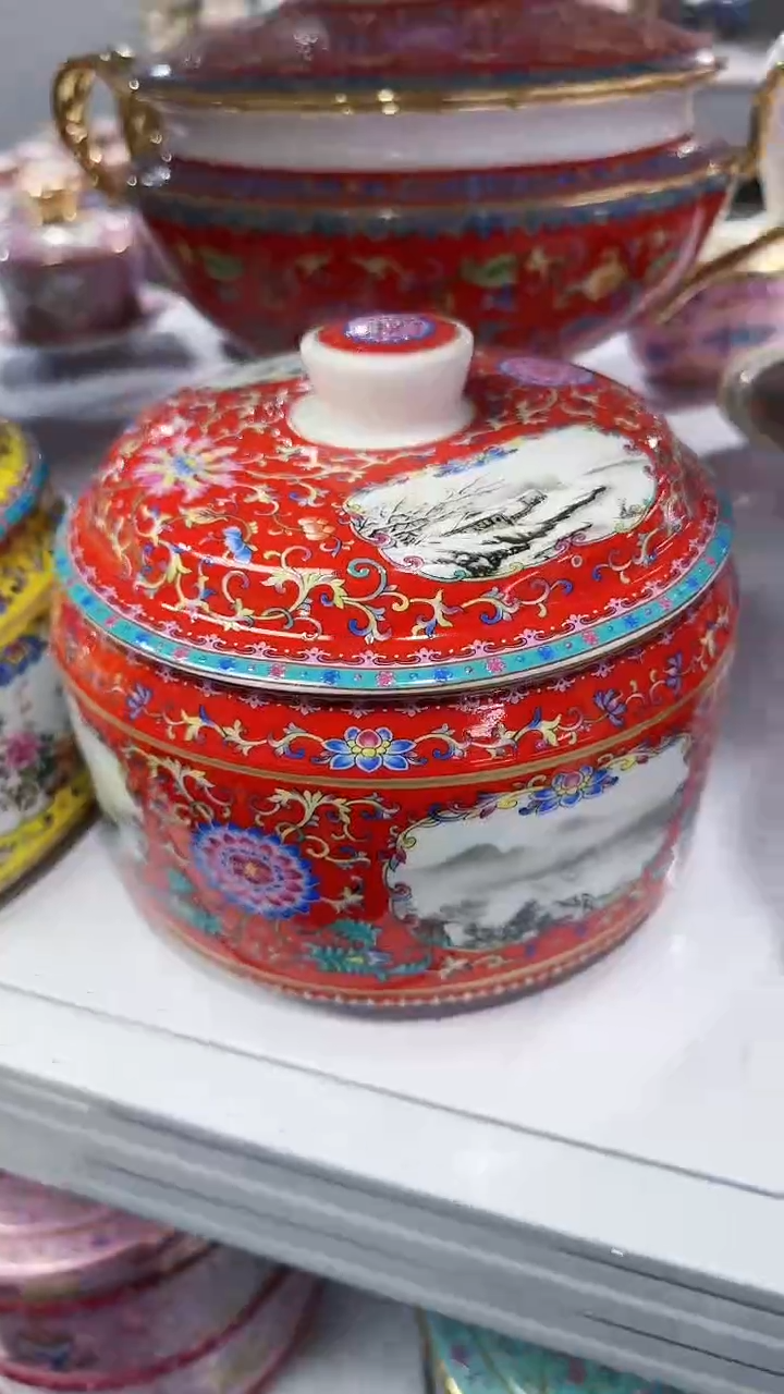 【闪购商品】瓷片储物罐一只景德镇陶瓷