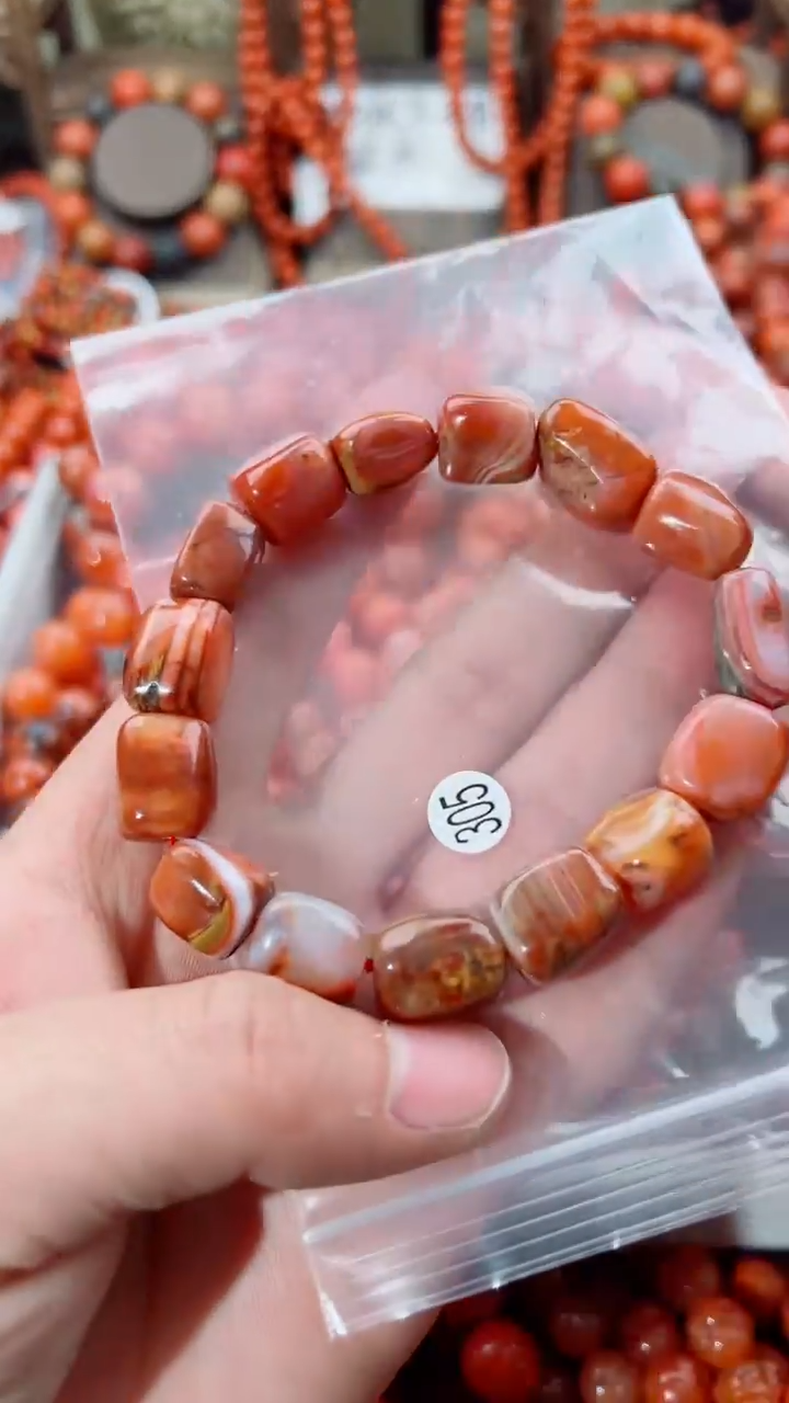 南红玛瑙未镶嵌手串11+