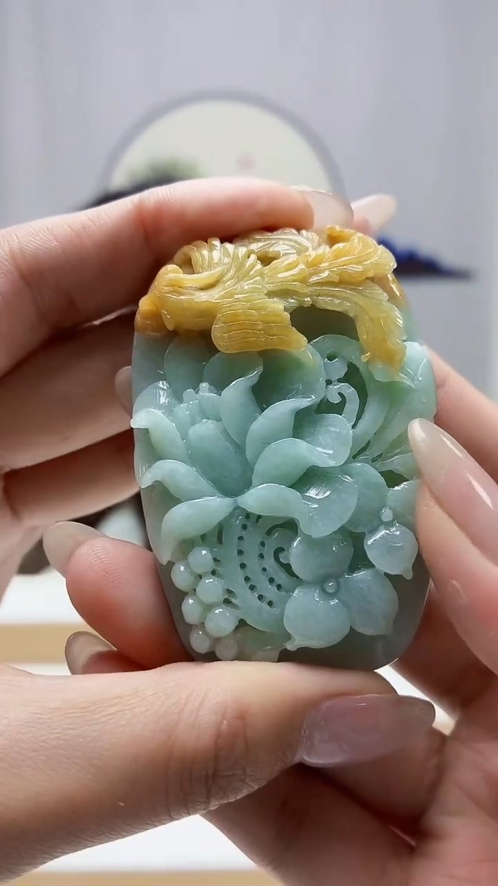 未镶嵌定制翡翠4852MM-毛货挂件51