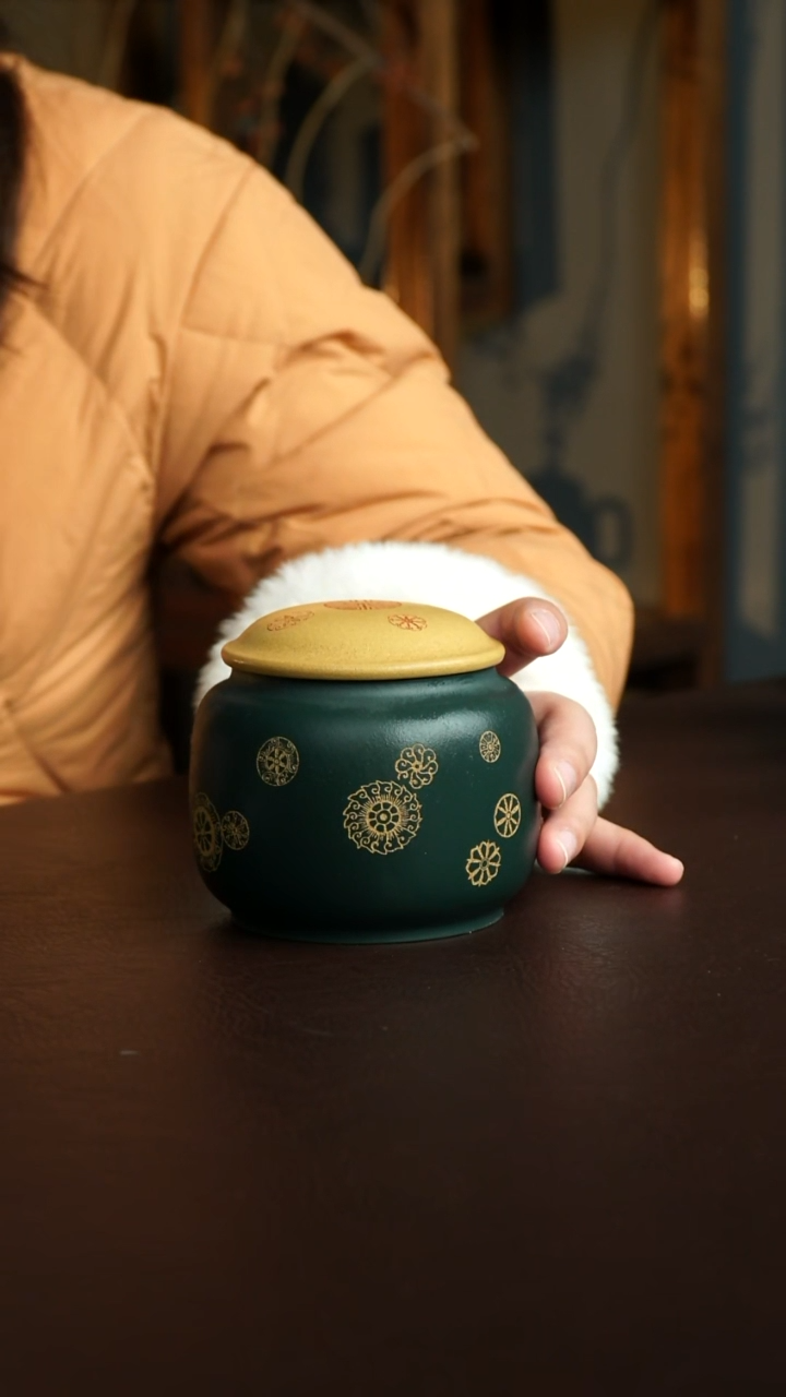 茶杯紫砂23号 茶叶罐80克 宜兴紫砂原矿作品