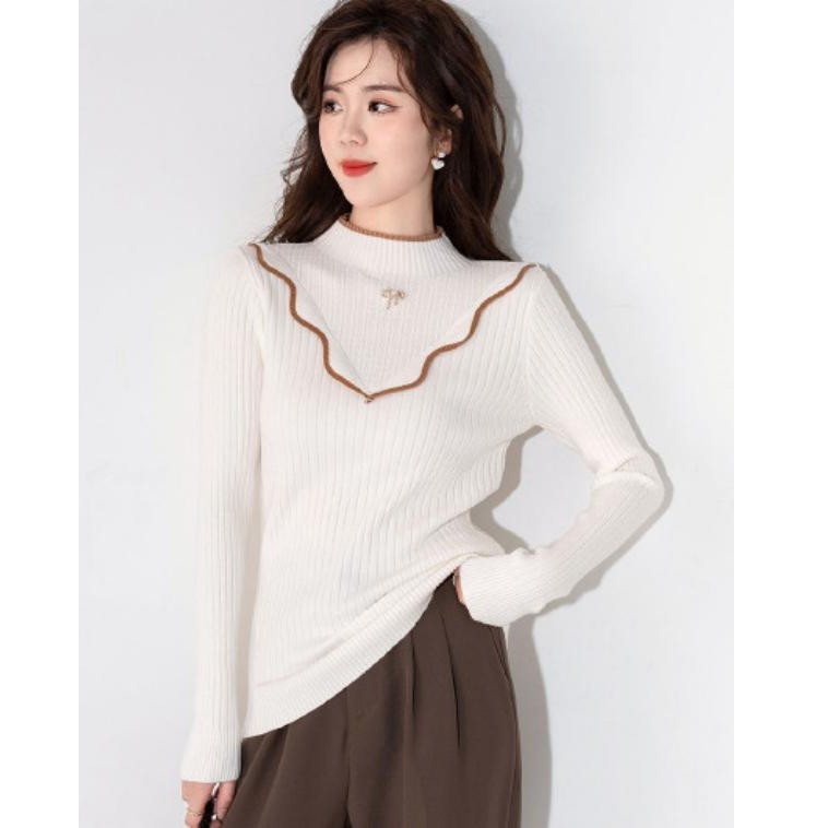 A185保暖毛针织衫可机洗秋季厚针织衫时尚洋气半高领修身