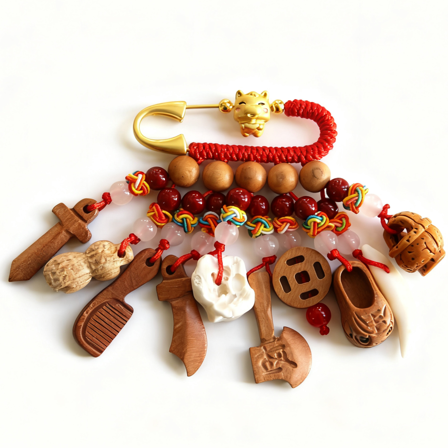 【小月龄宝宝】十全十美款桃木挂件别针款