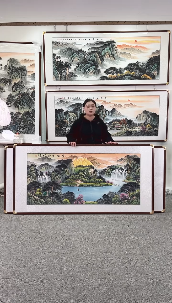 国画纯手绘180x90宝地生金