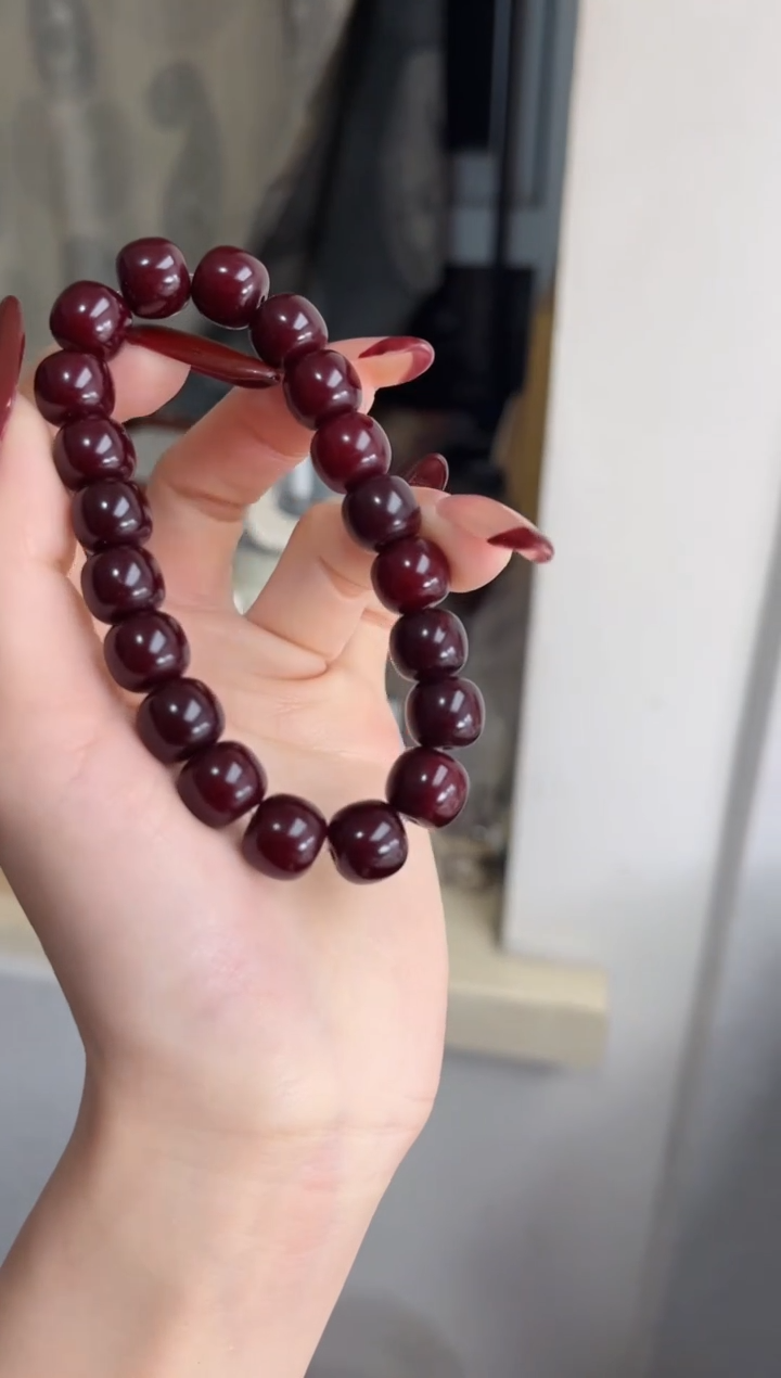 【闪购商品】菩提根/象牙果手串m752干磨丹砂供桶珠10*11瑕疵不补