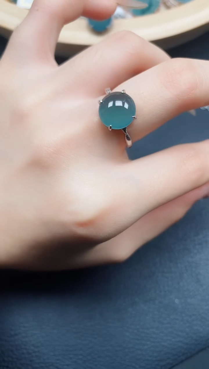 【闪购商品】翡翠戒指银S925镶嵌翡翠