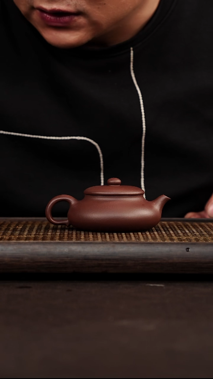 茶壶紫砂宜兴心悦紫砂   紫泥  矮梨