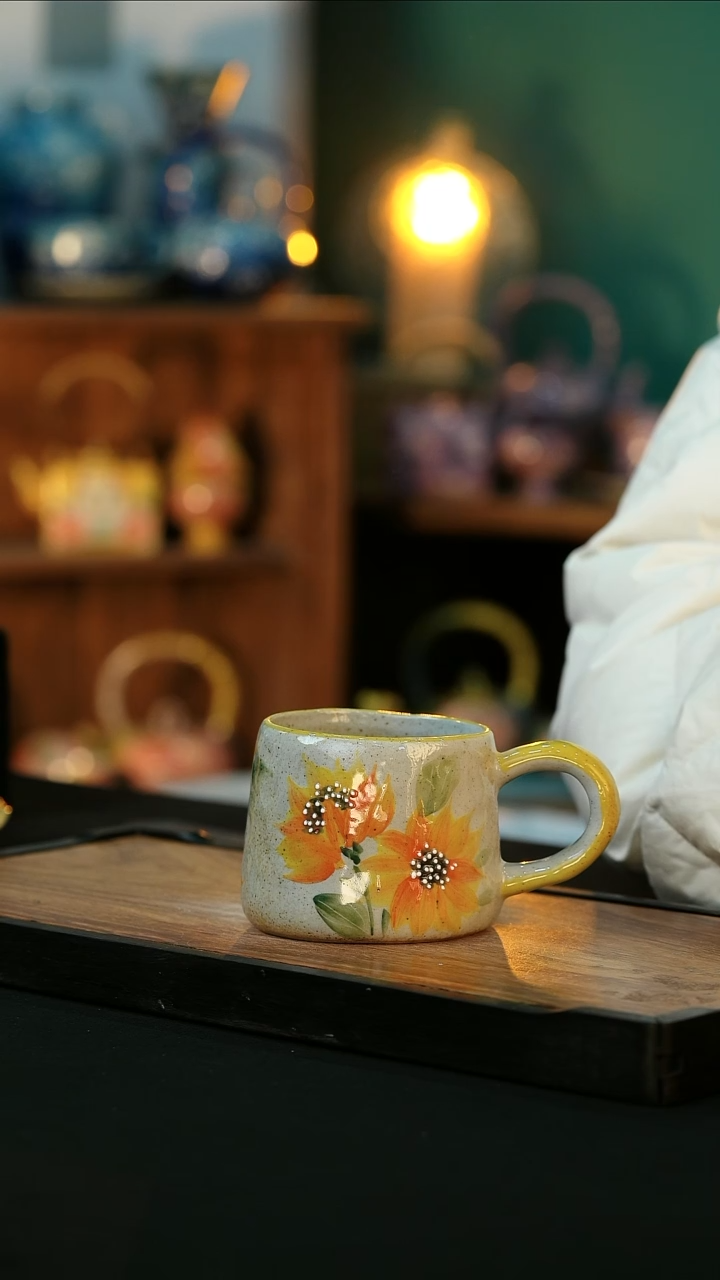 【闪购商品】杯手绘心瓷陶瓷浮力