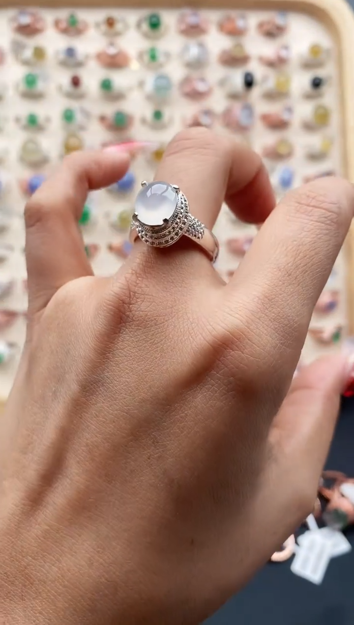 【闪购商品】翡翠戒指未镶嵌缅甸天然A货翡翠333   3-10