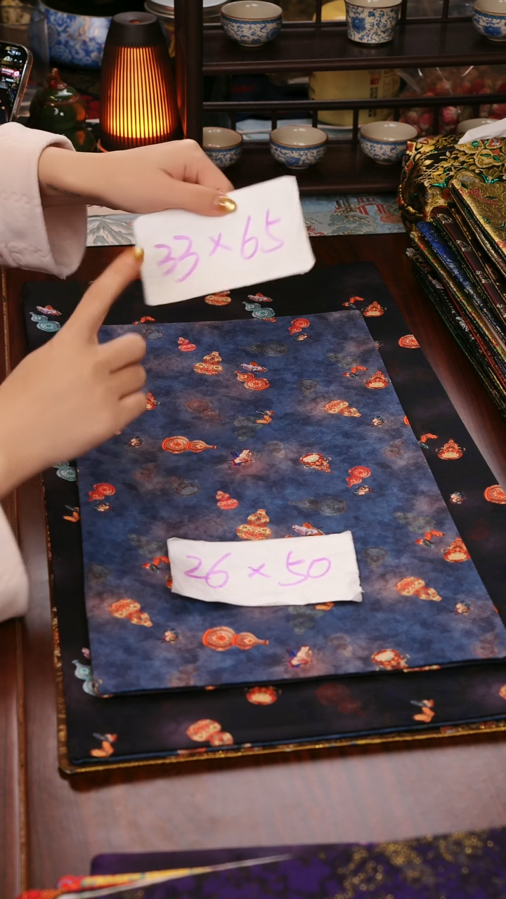 【葫芦黑蓝双面】中国风干泡织锦茶席33*65