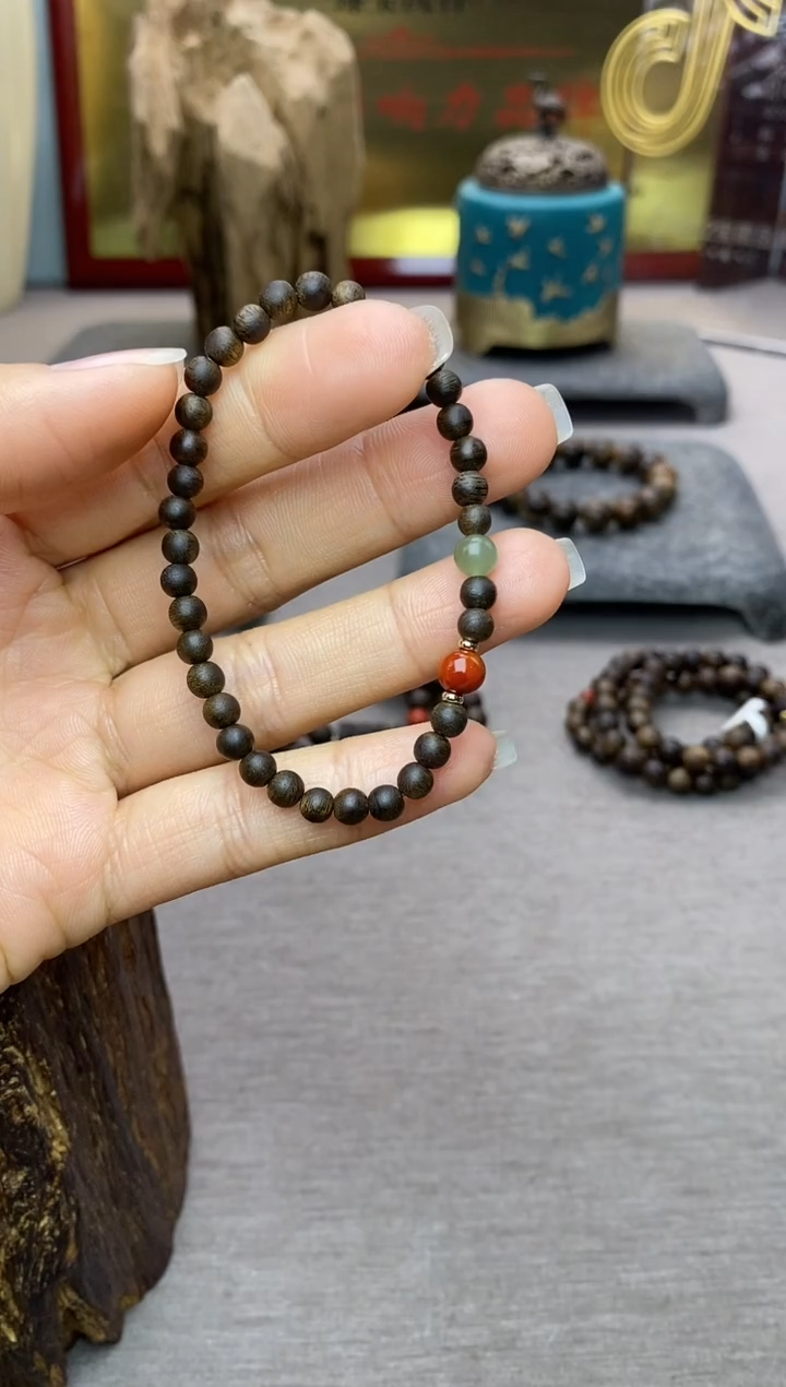 【闪购商品】沉香手串芽庄白棋楠04单圈＋配饰