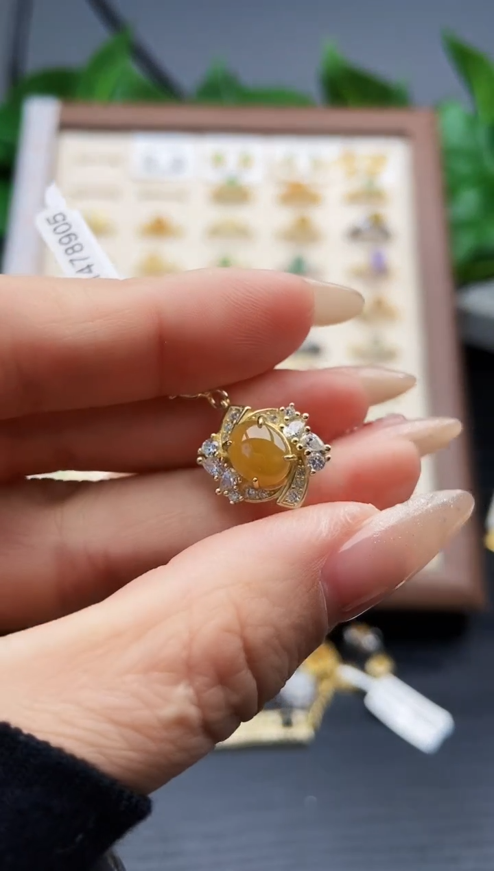 颈饰银S925镶嵌翡翠12