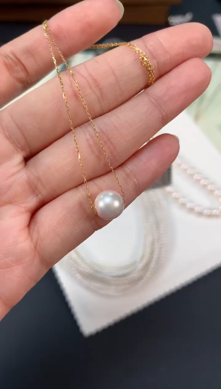 【闪购商品】海水珍珠项链18K金镶嵌Z121|(多样性发货）拍一发一