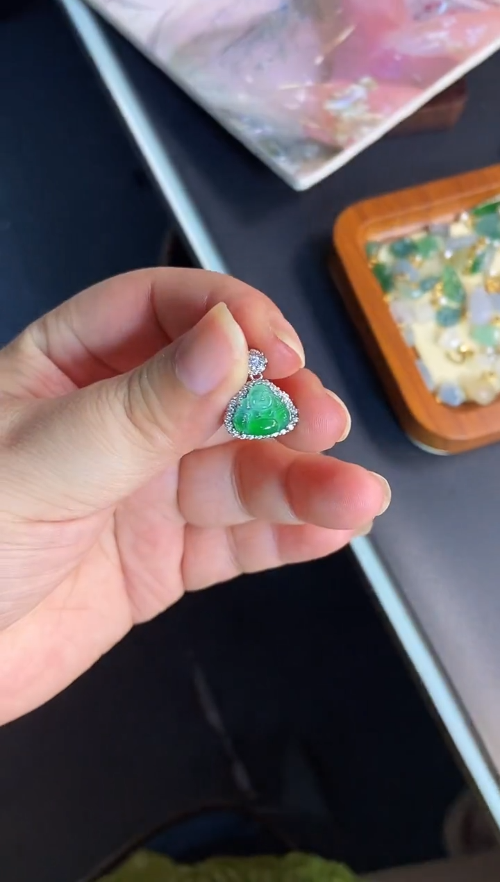 吊坠(不含链)银S925镶嵌翡翠1
