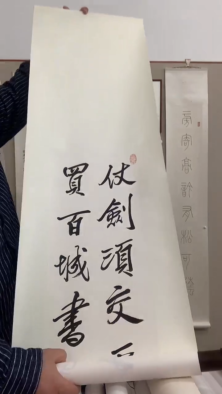 【闪购商品】书法J南老师书法立轴一件 仗剑...