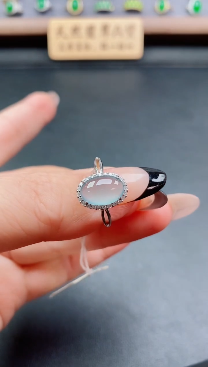 银S925镶嵌戒指翡翠1