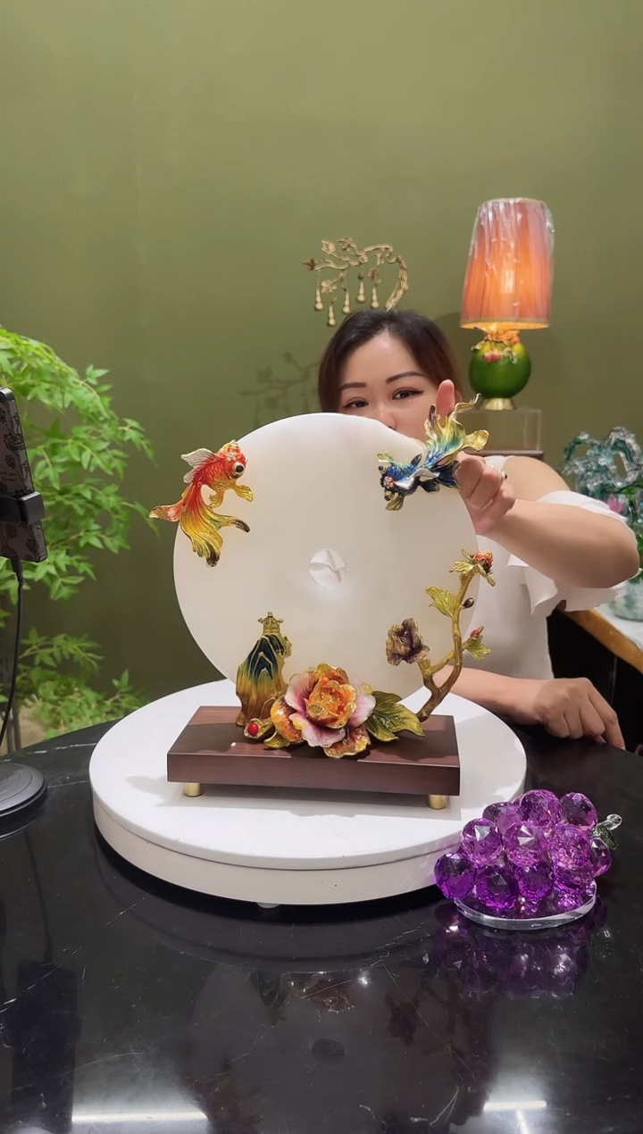 玉珐琅彩金玉满堂平安扣