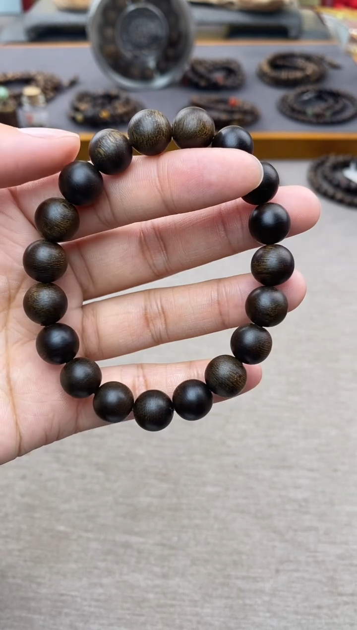 【闪购商品】沉香手串芽庄白棋10沉水单圈