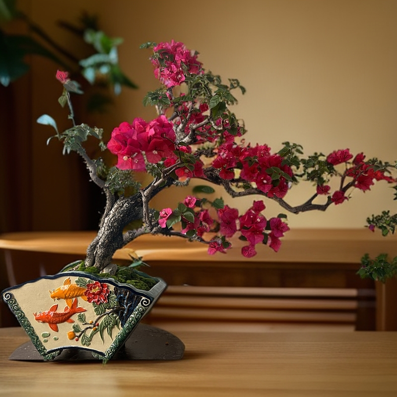 三角梅老桩盆景造型美观可塑性强易养护花卉植物