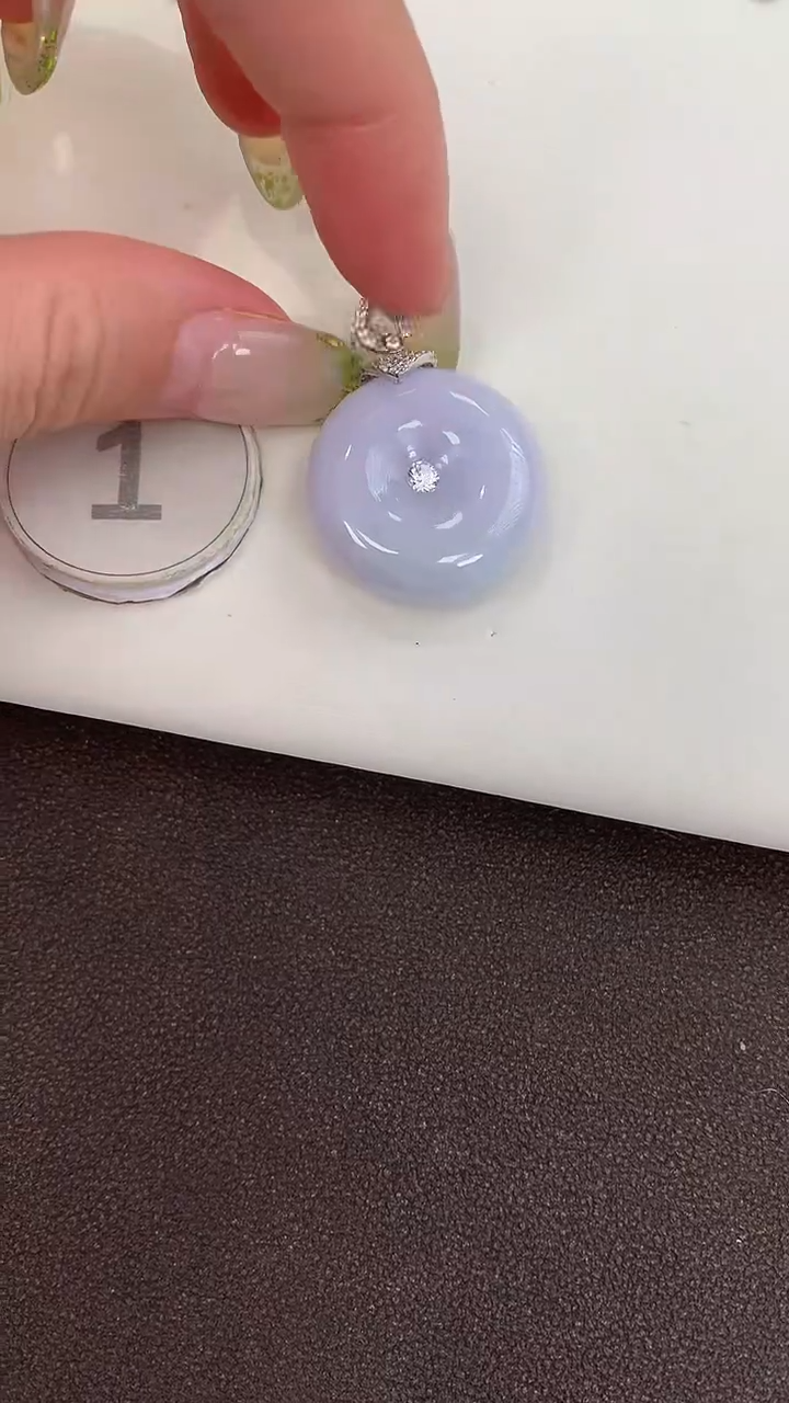 颈饰银S925镶嵌翡翠天然缅甸a货翡翠