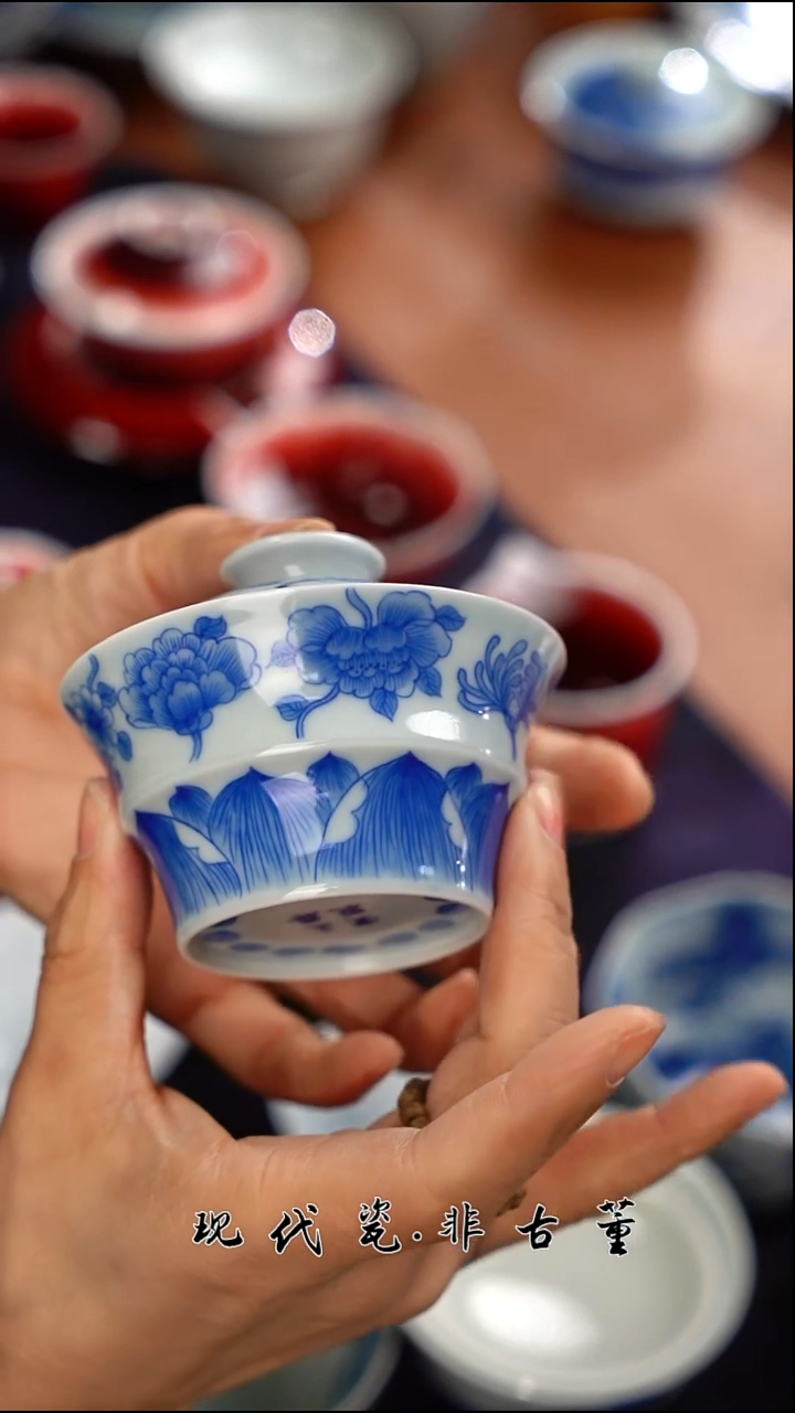 （售后需完整开箱视频）莲瓣竹节盖碗@@