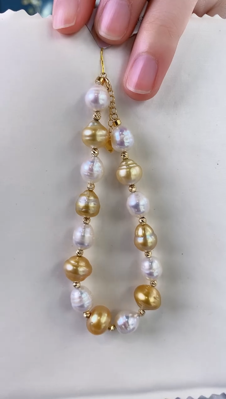 【闪购商品】海水珍珠手链18K金镶嵌9-11海水珍珠手链