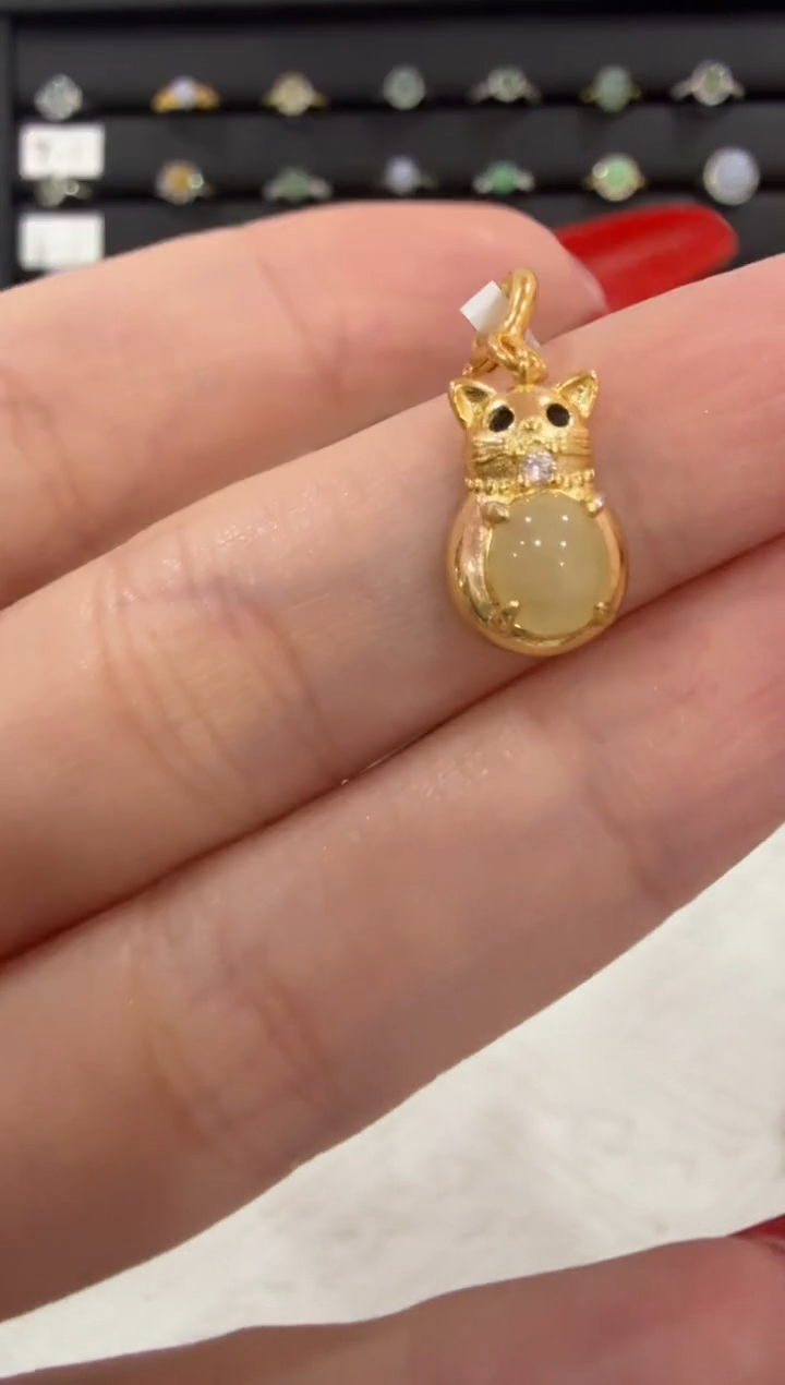 银S925镶嵌戒指翡翠夜**毛068