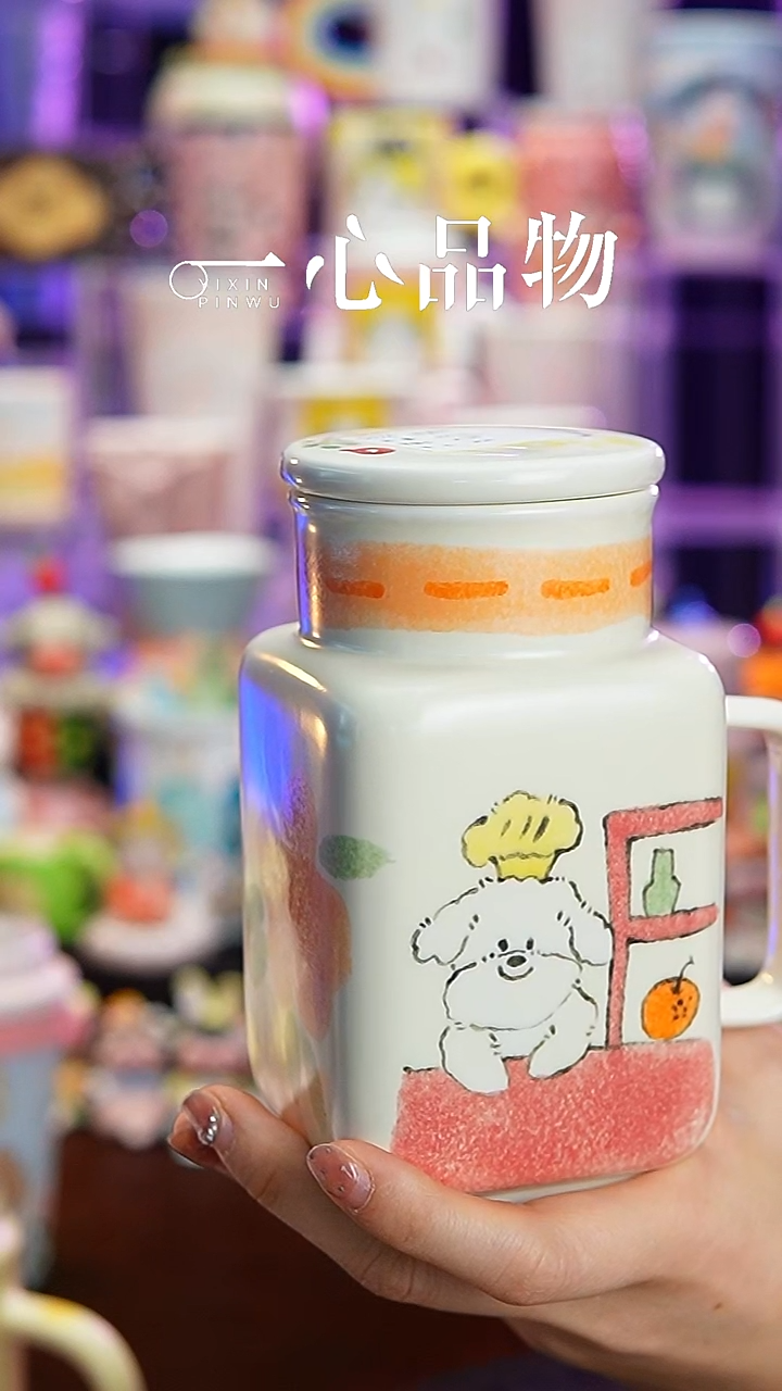 杯子瓷H54景德镇手工手绘杯子摆件