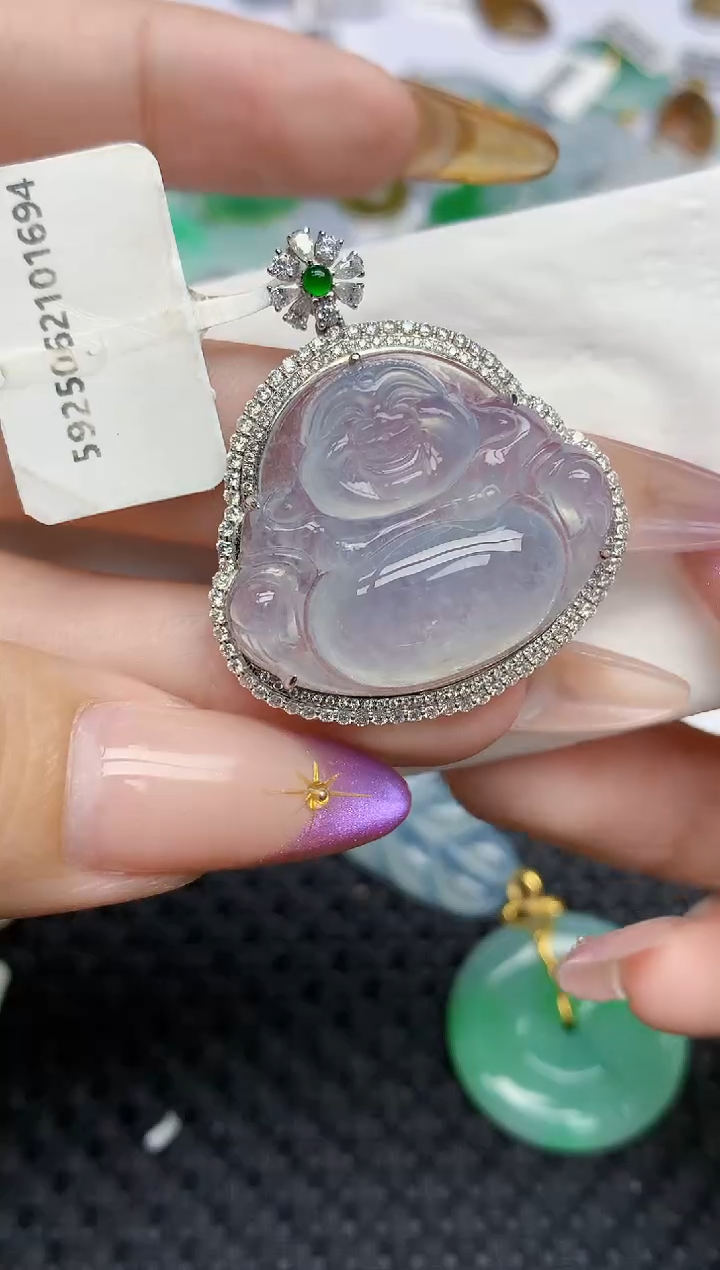 翡翠18K金镶嵌颈饰271   天然翡翠A货  百元以上9米证书费自理