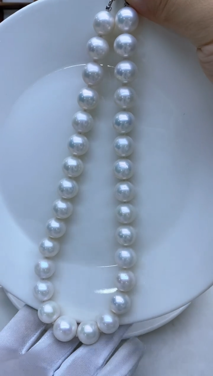 【闪购商品】淡水珍珠项链银S925镶嵌13-16