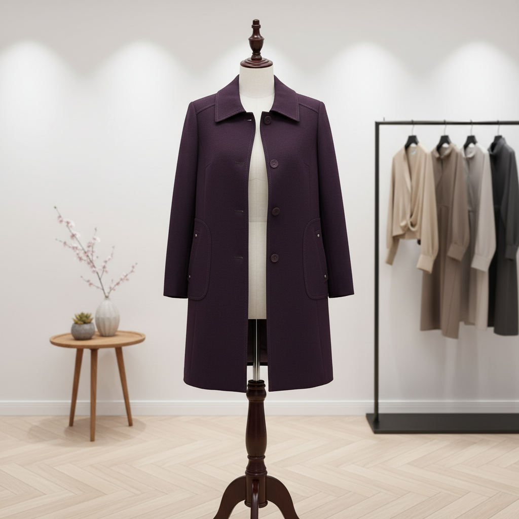 秋冬新款洋气修身显瘦中长款外套W244冬季气质时尚