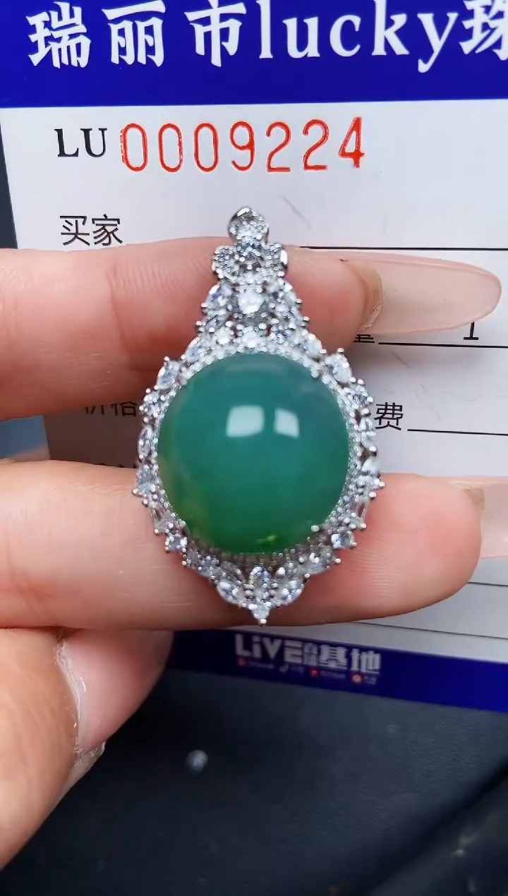 【闪购商品】翡翠颈饰银S925镶嵌9224