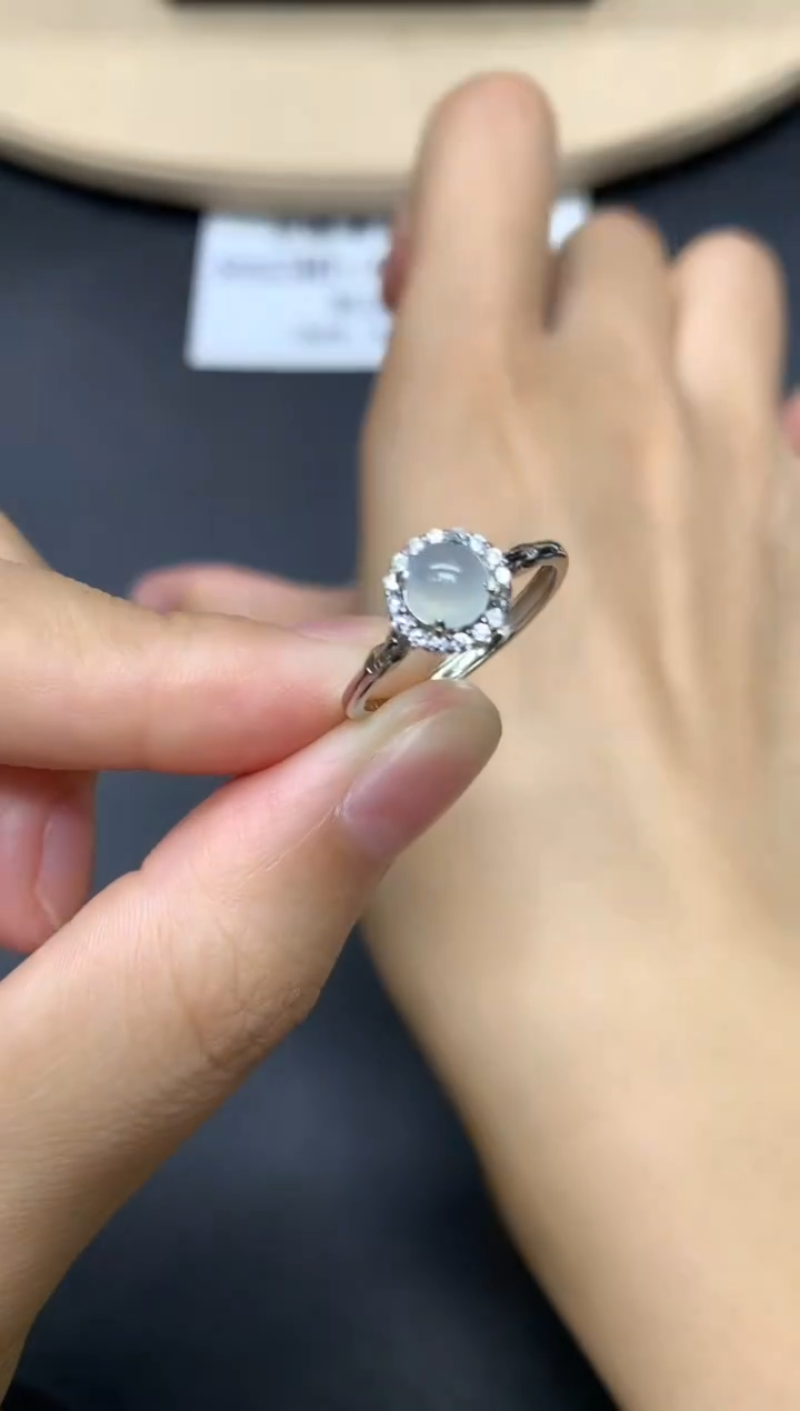 翡翠戒指银S925镶嵌蛋面【多样性发其一】