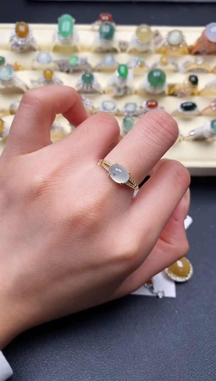 【闪购商品】翡翠戒指银S925镶嵌2222222+7