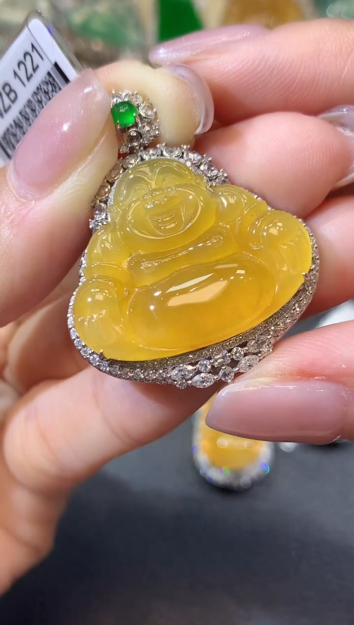 【闪购商品】翡翠吊坠(不含链)18K金镶嵌D37