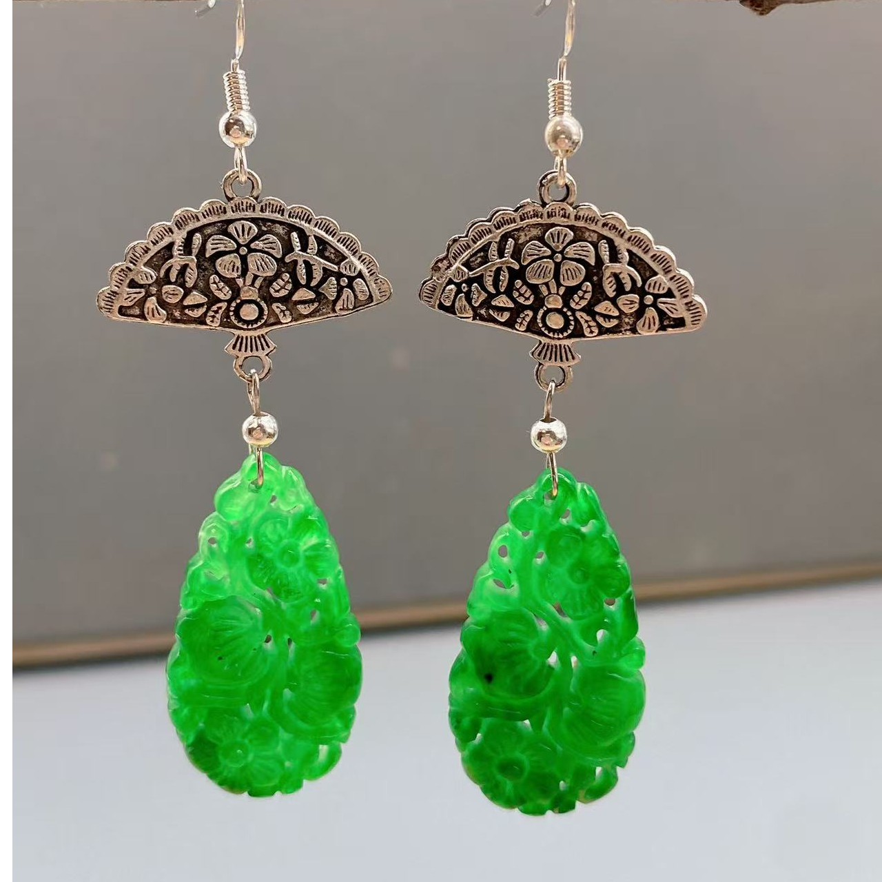 铜合金石英石耳饰 女耳饰复古宫廷耳环珠宝原创设计气质耳勾