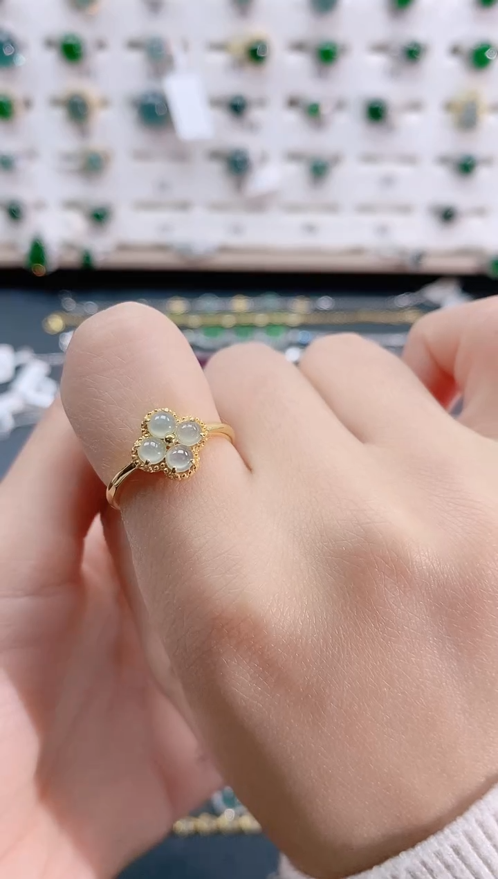 【闪购商品】翡翠戒指银S925镶嵌天然翡翠