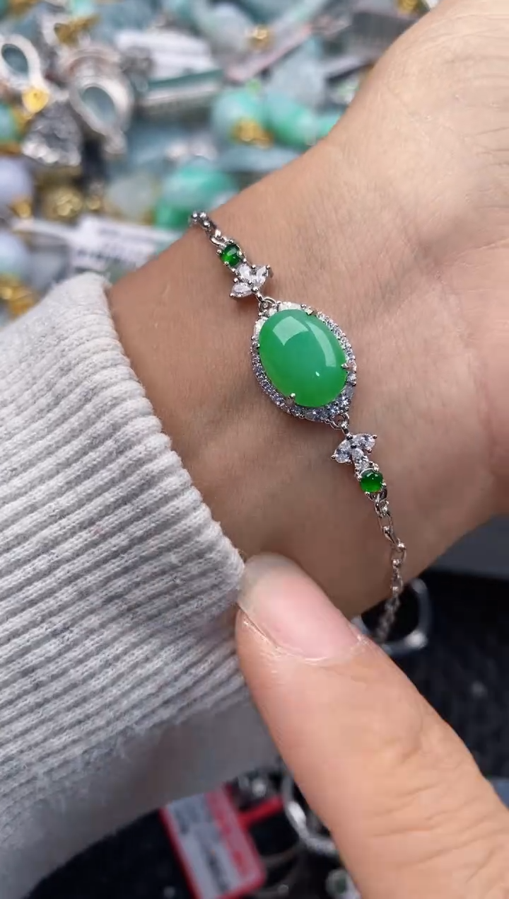 银S925镶嵌戒指翡翠777---6