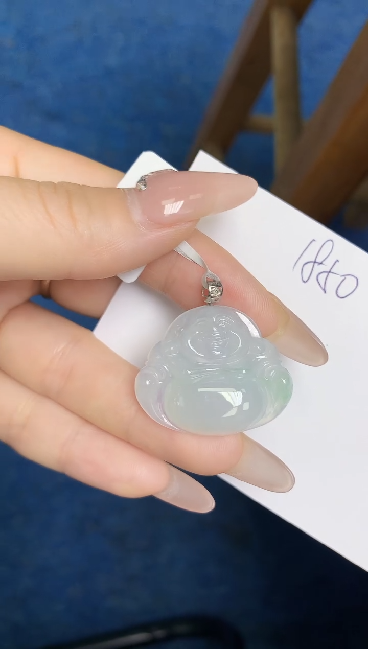 翡翠18K金镶嵌颈饰 天然缅甸翡翠A货