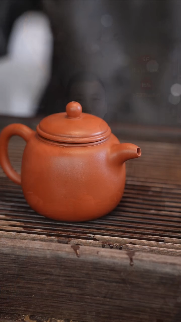 茶壶紫砂匏尊 朱泥 半手工 190cc