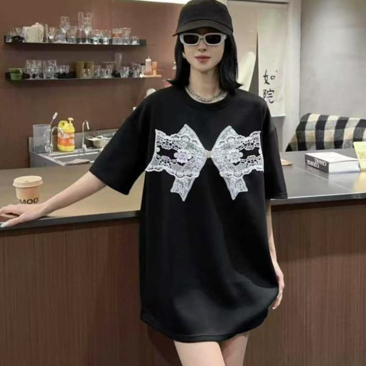 8543/8549/25111蝴蝶结蕾丝拼接上衣(款式不挑)