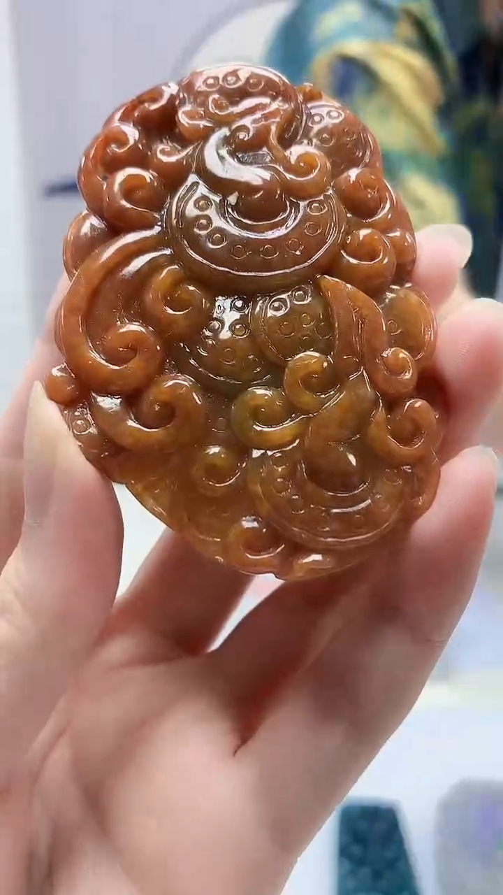 【闪购商品】定制翡翠未镶嵌4688zm-毛货赠红绿珠链挂件222