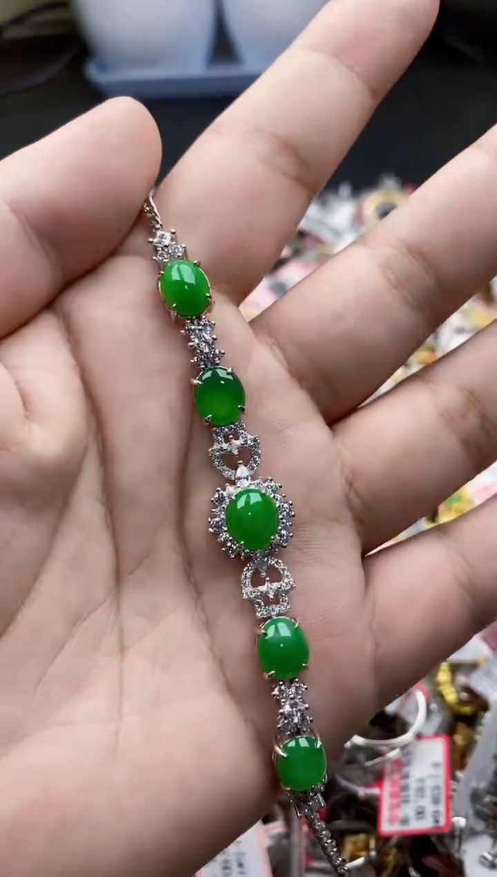 翡翠银S925镶嵌戒指66666----4