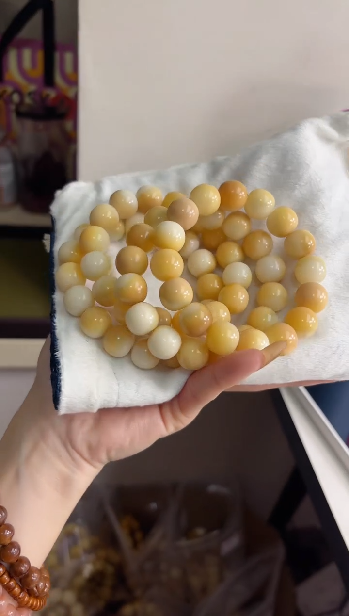 手串菩提根/象牙果沐m49芝士奶盖玉化苹果13*14mm手串