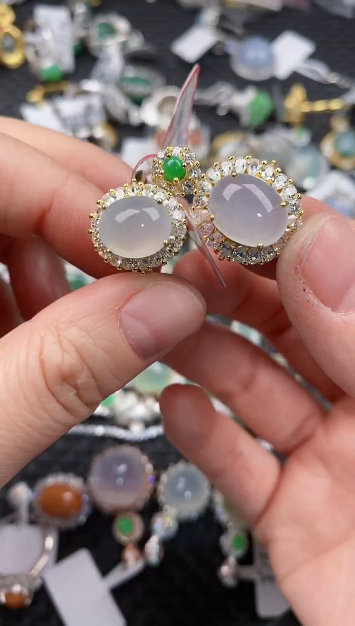 银S925镶嵌戒指翡翠12              6