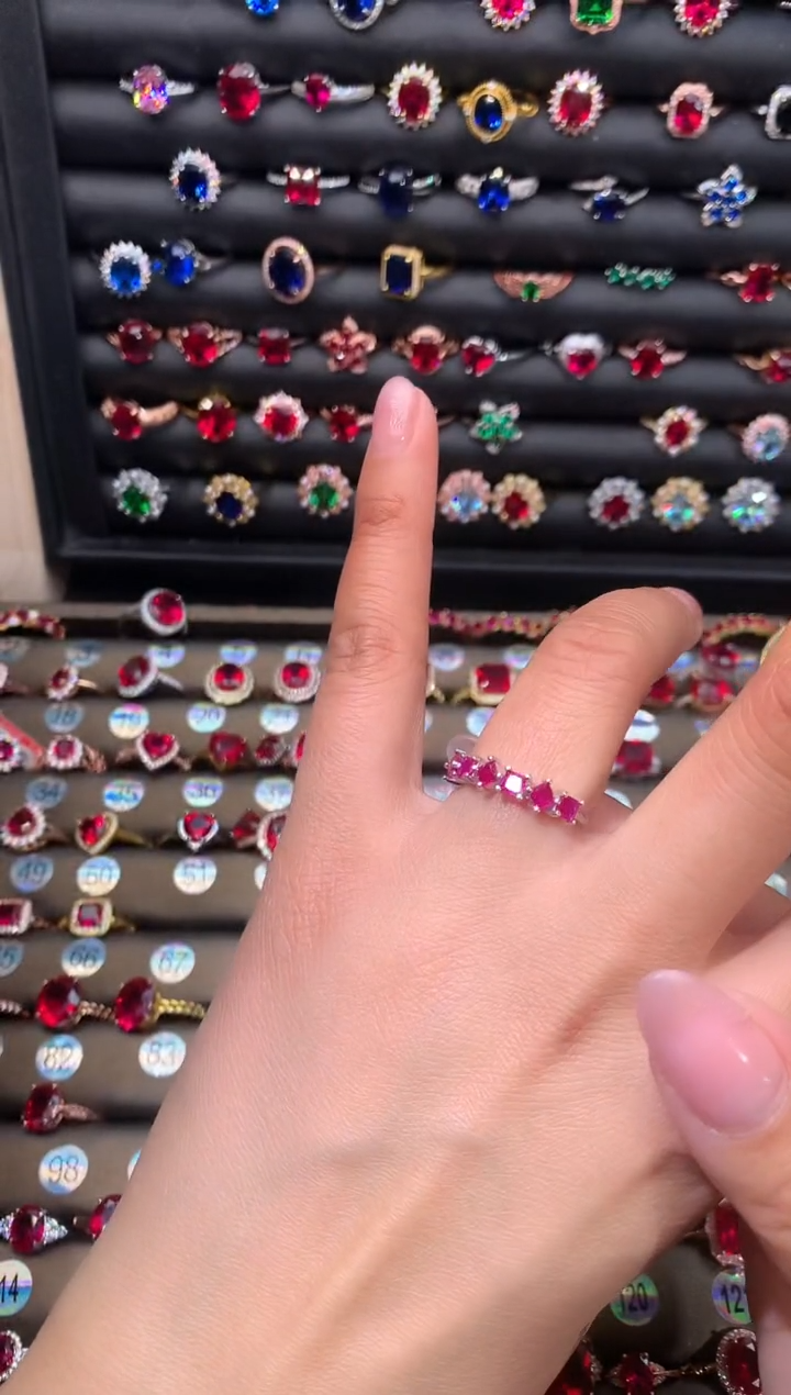 【闪购商品】红宝石戒指银S925镶嵌白