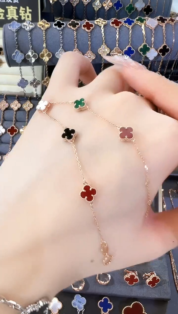 【闪购商品】玛瑙/玉髓手链18K金镶嵌18K彩色手链