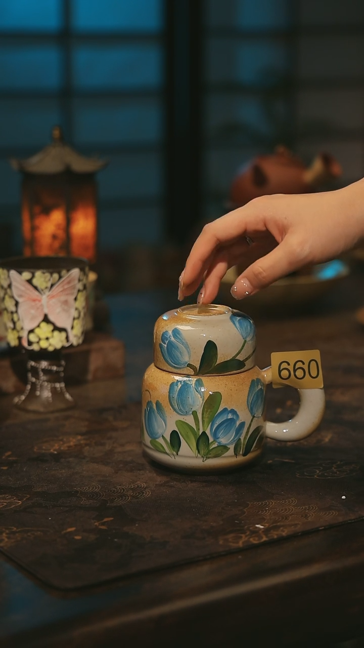 陶瓷660景德镇高温釉下彩绘设计师款式