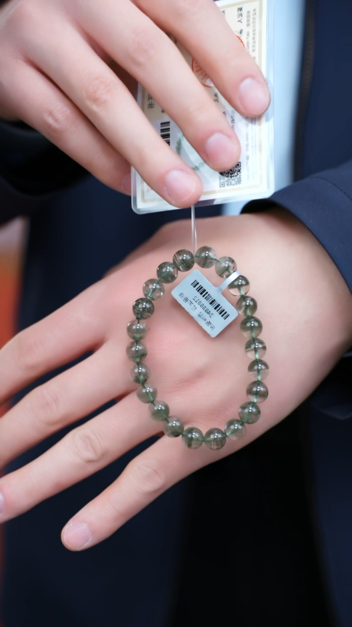 【闪购商品】水晶手链未镶嵌s031 绿幽灵手链8mm+