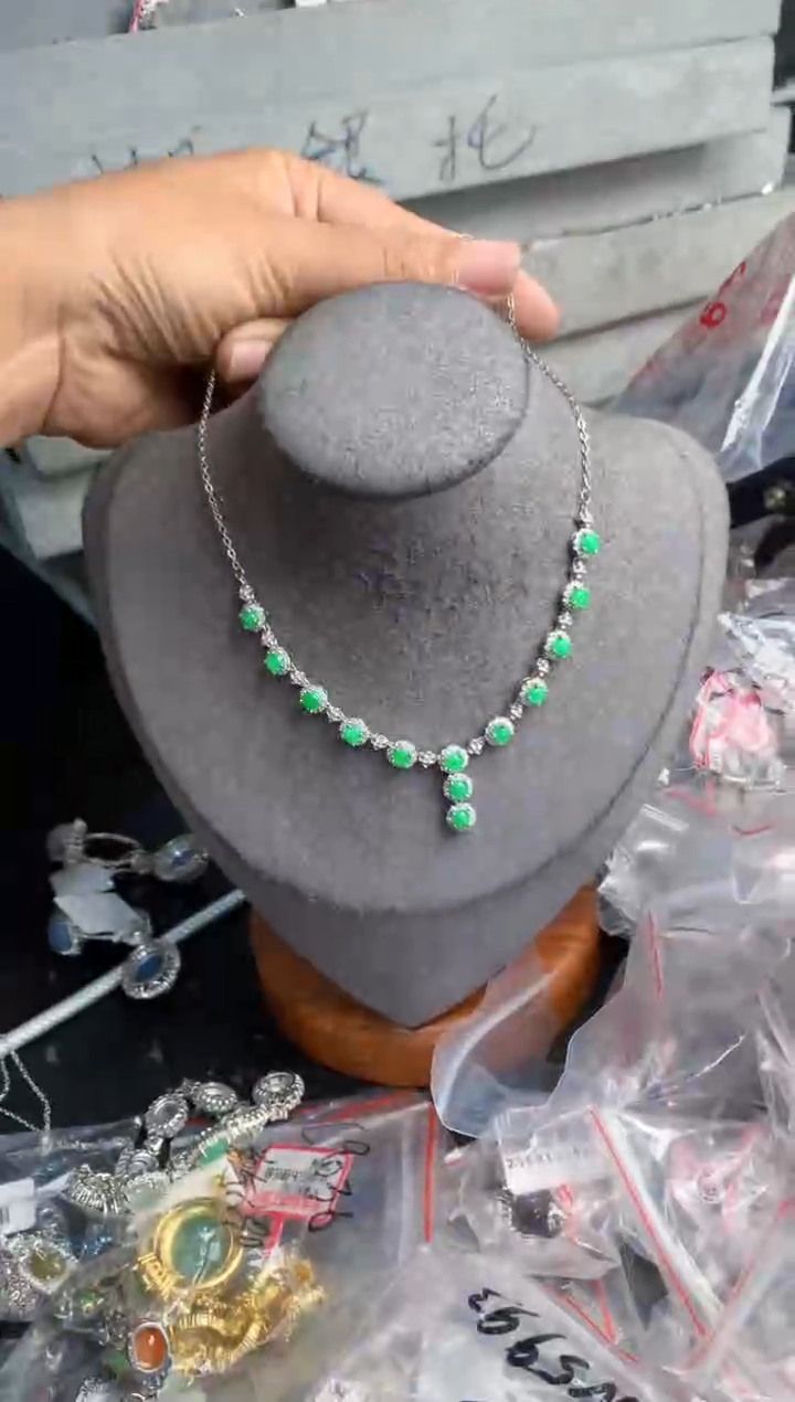 银S925镶嵌戒指翡翠1010---7